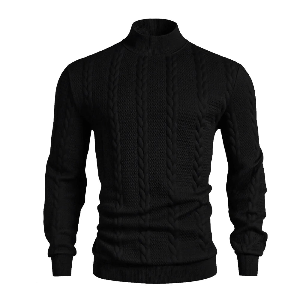 Men's Knitted High Collar Sweater
