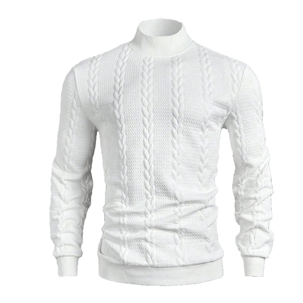 Men's Knitted High Collar Sweater