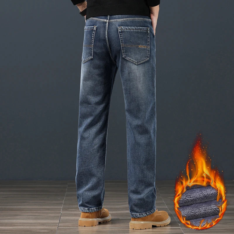 Winter Fleece Men Jeans