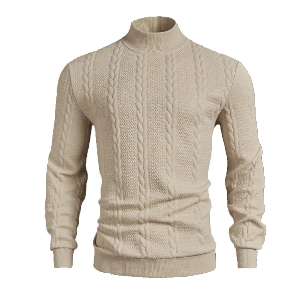 Men's Knitted High Collar Sweater