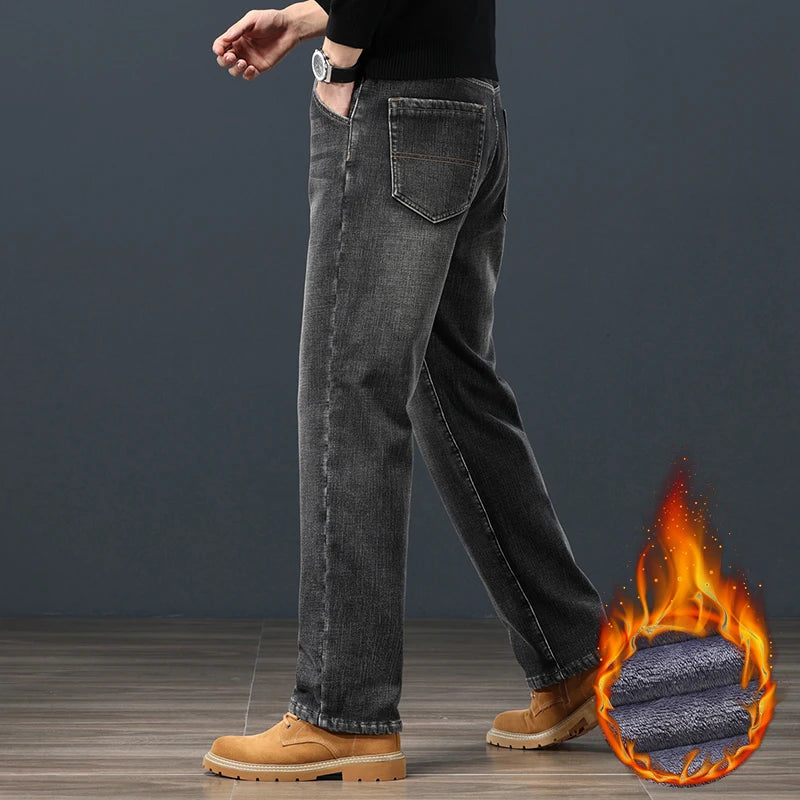 Winter Fleece Men Jeans