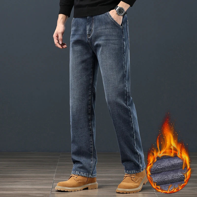 Winter Fleece Men Jeans