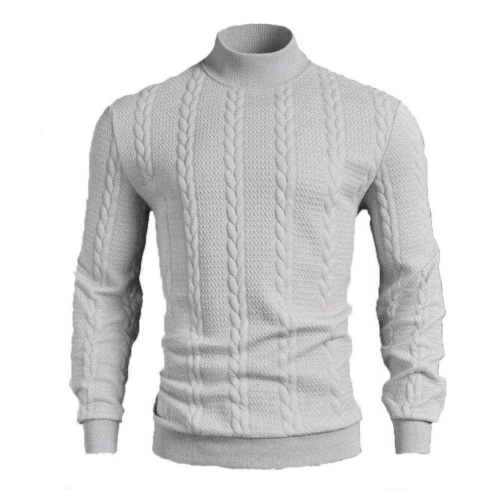 Men's Knitted High Collar Sweater